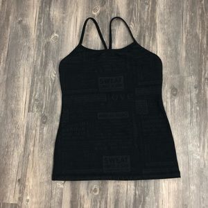 Lululemon Black embossed manifesto power Y tank